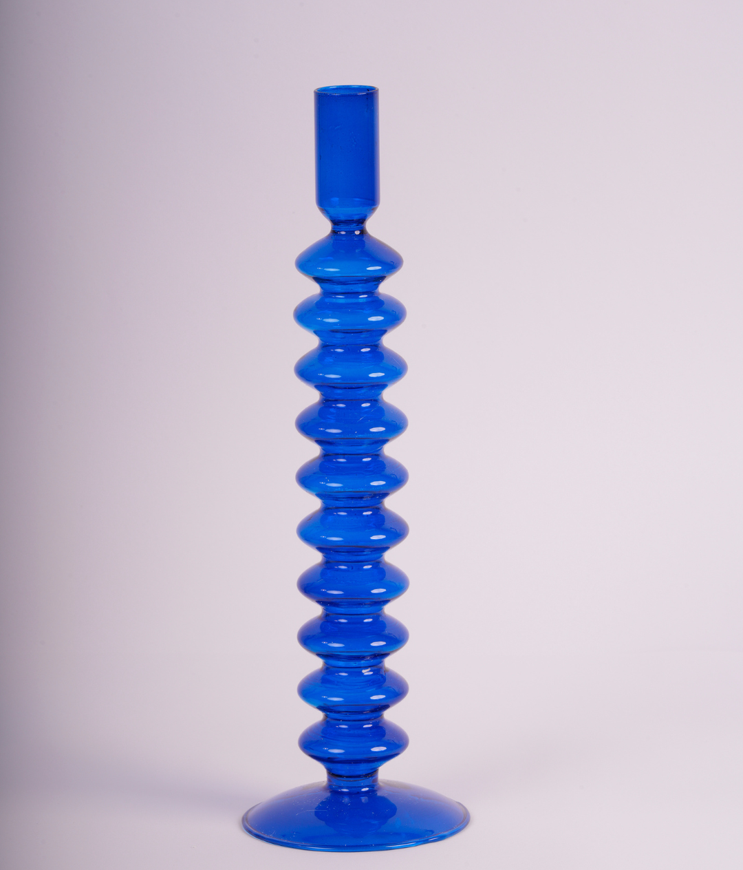Blue Hour Glass Candle Holders