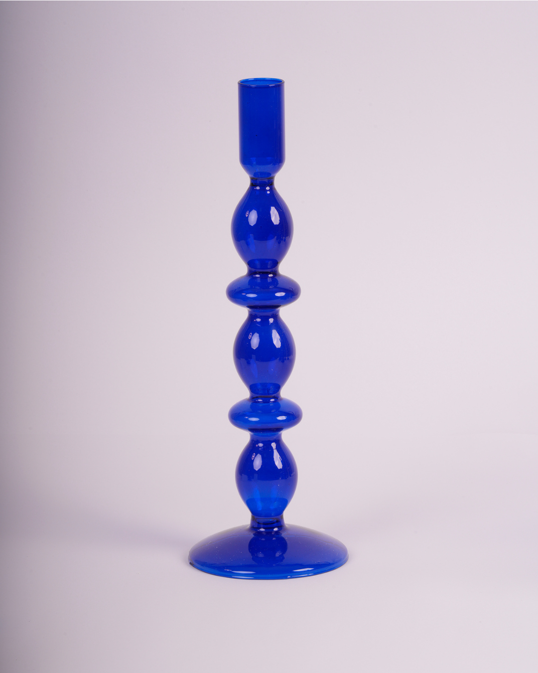 Blue Hour Glass Candle Holders