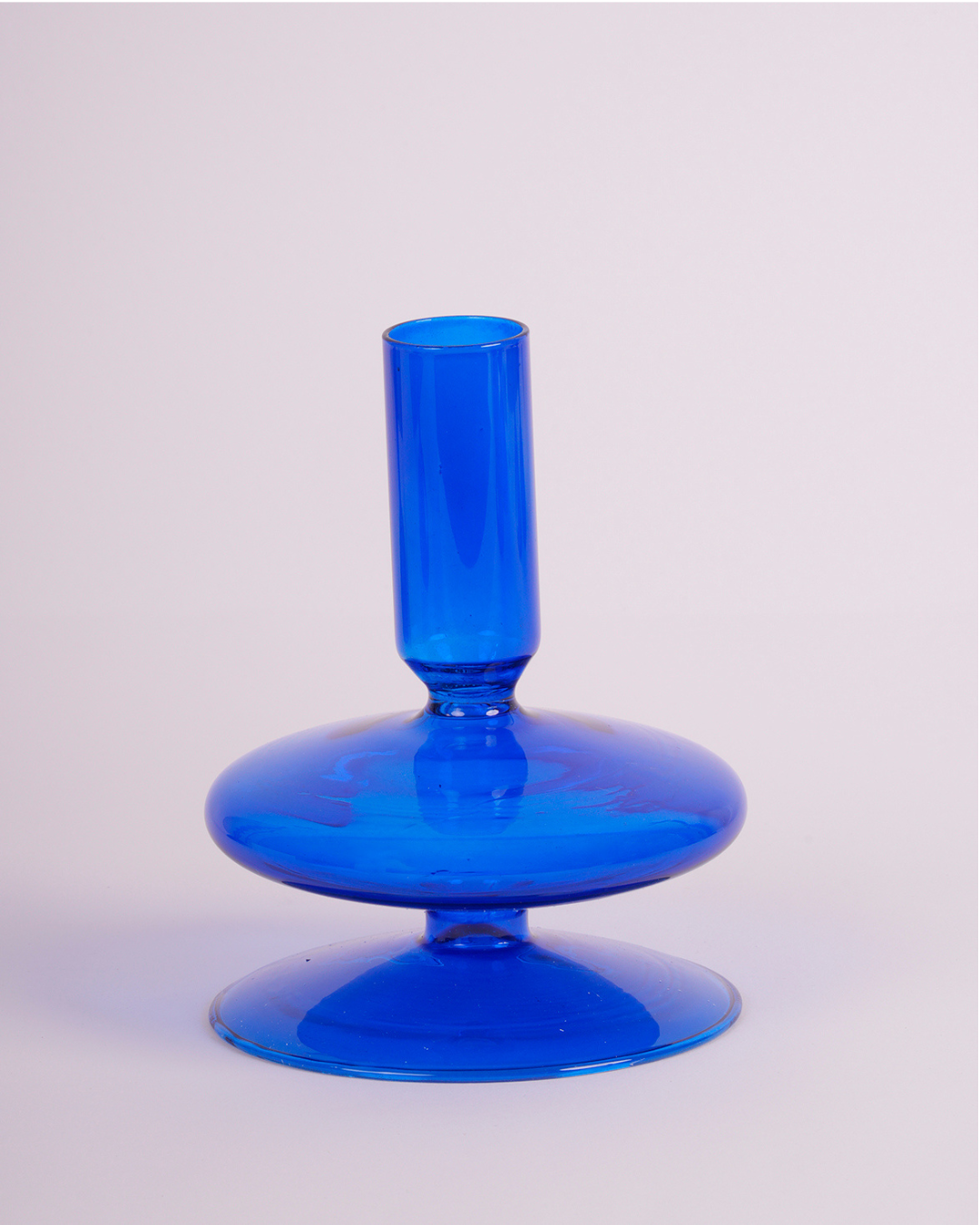 Blue Hour Glass Candle Holders