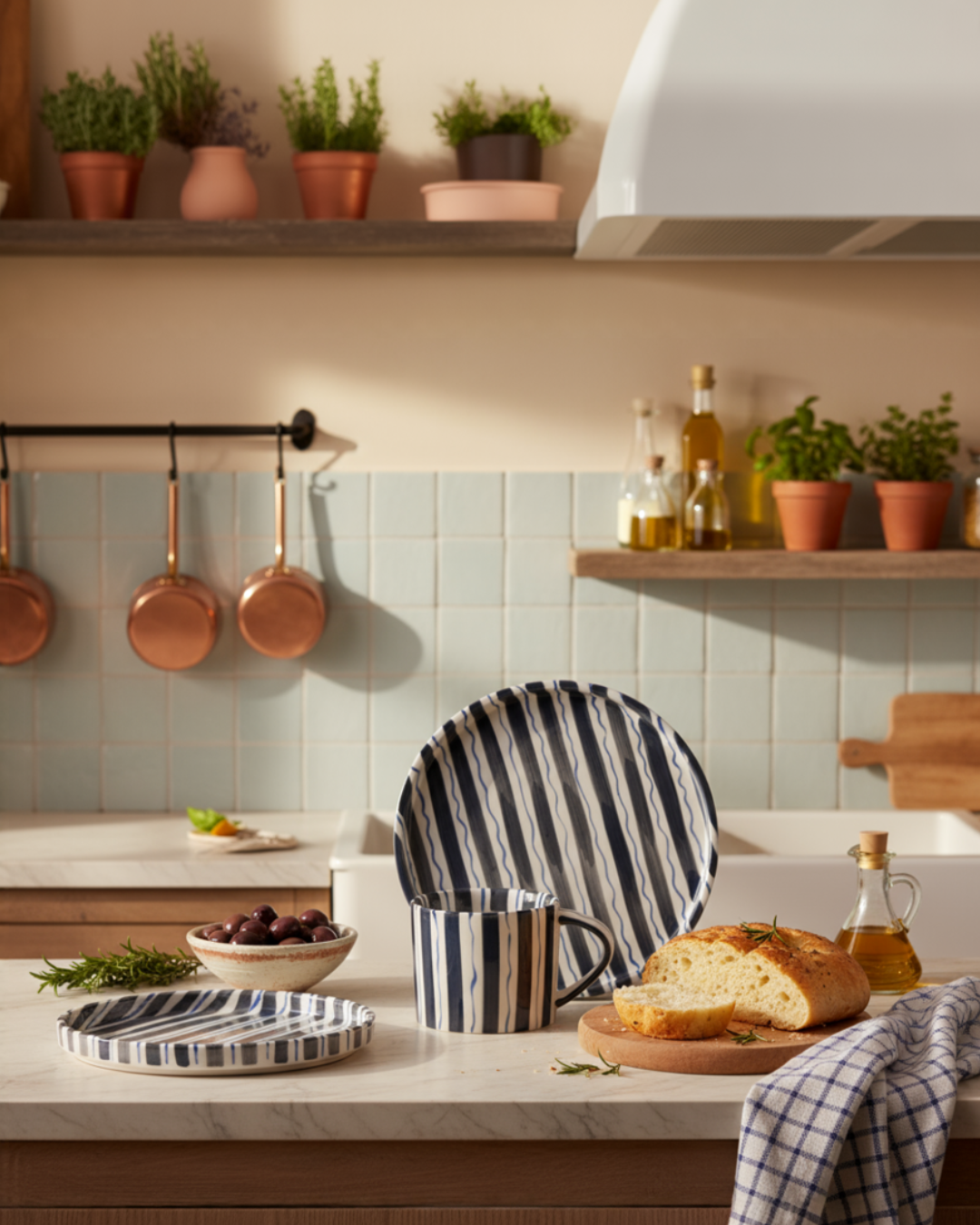 Stripe Sips Ceramic Set