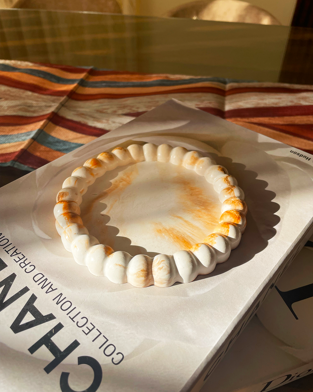 Circle Bead tray – amber