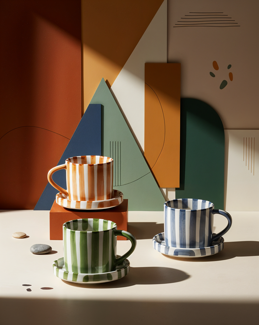Stripe Sips Ceramic Set